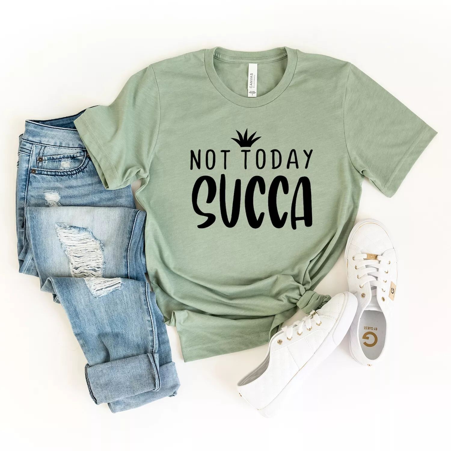 

Футболка Not Today Succa с короткими рукавами и графическим рисунком Simply Sage Market