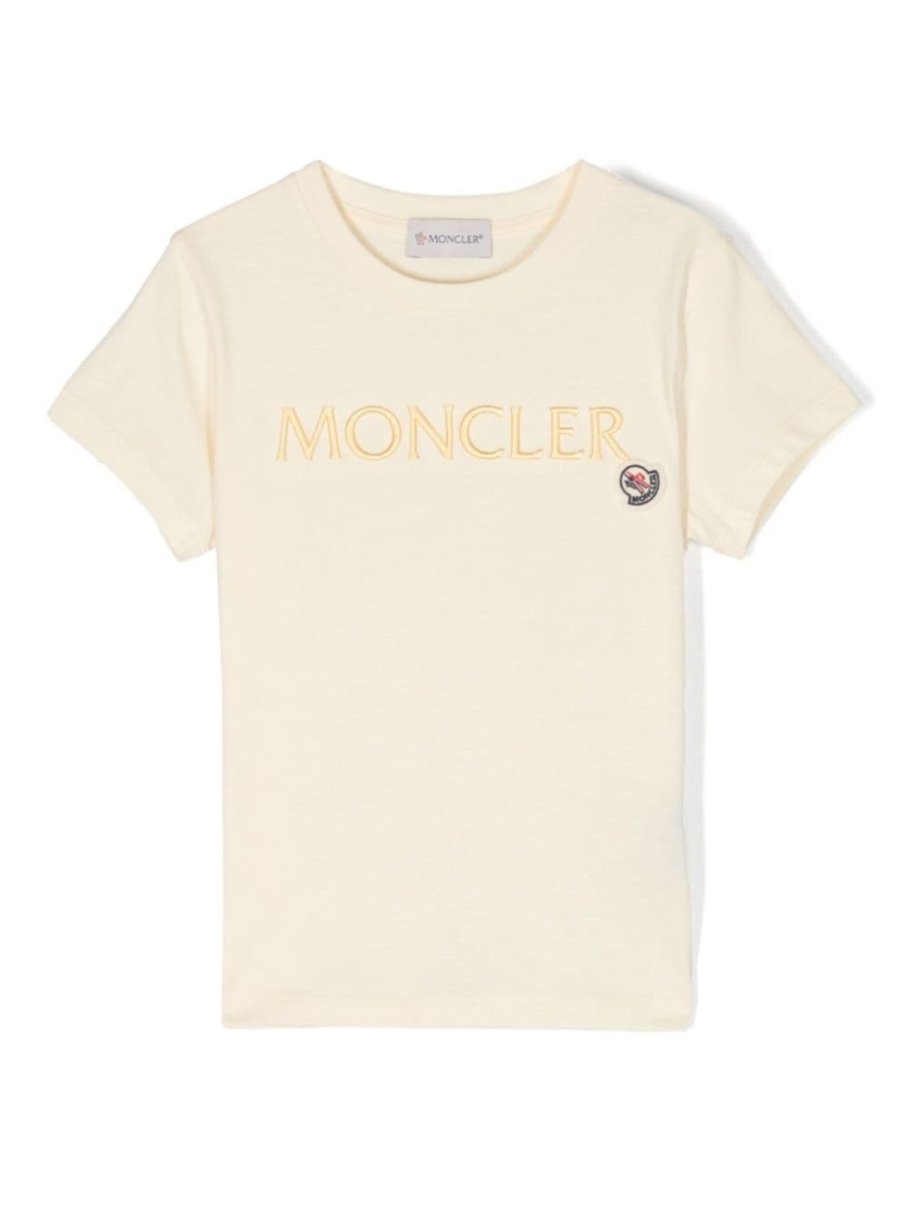 

Moncler Enfant футболка с вышитым логотипом, желтый