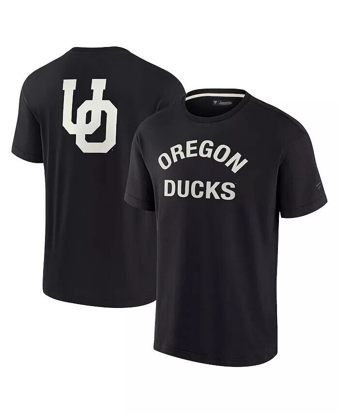 

Мужская и женская черная футболка Oregon Ducks Super Soft с коротким рукавом Fanatics Signature