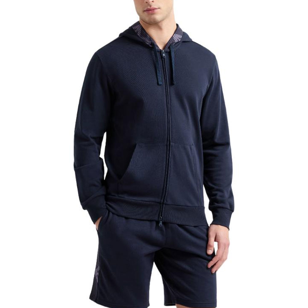 Базовый термальный джерси худи с молнией EMPORIO ARMANI, marine синий — фото 3