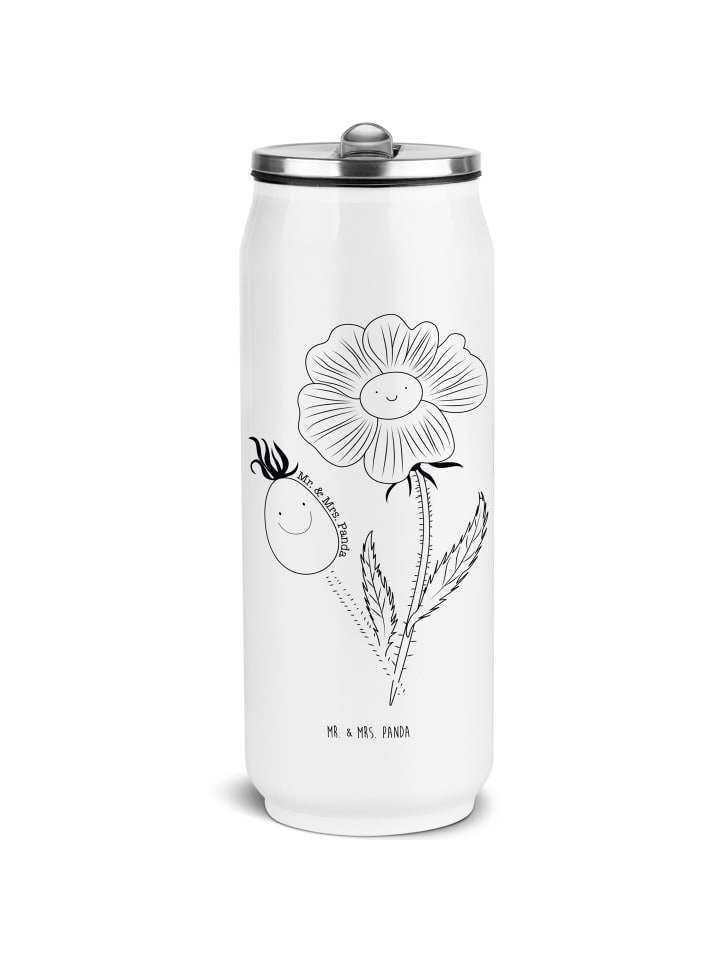 

Mr. & Mrs. Panda Бутылка для напитков с цветочным рисунком HageRundes, без надписи, белого цвета