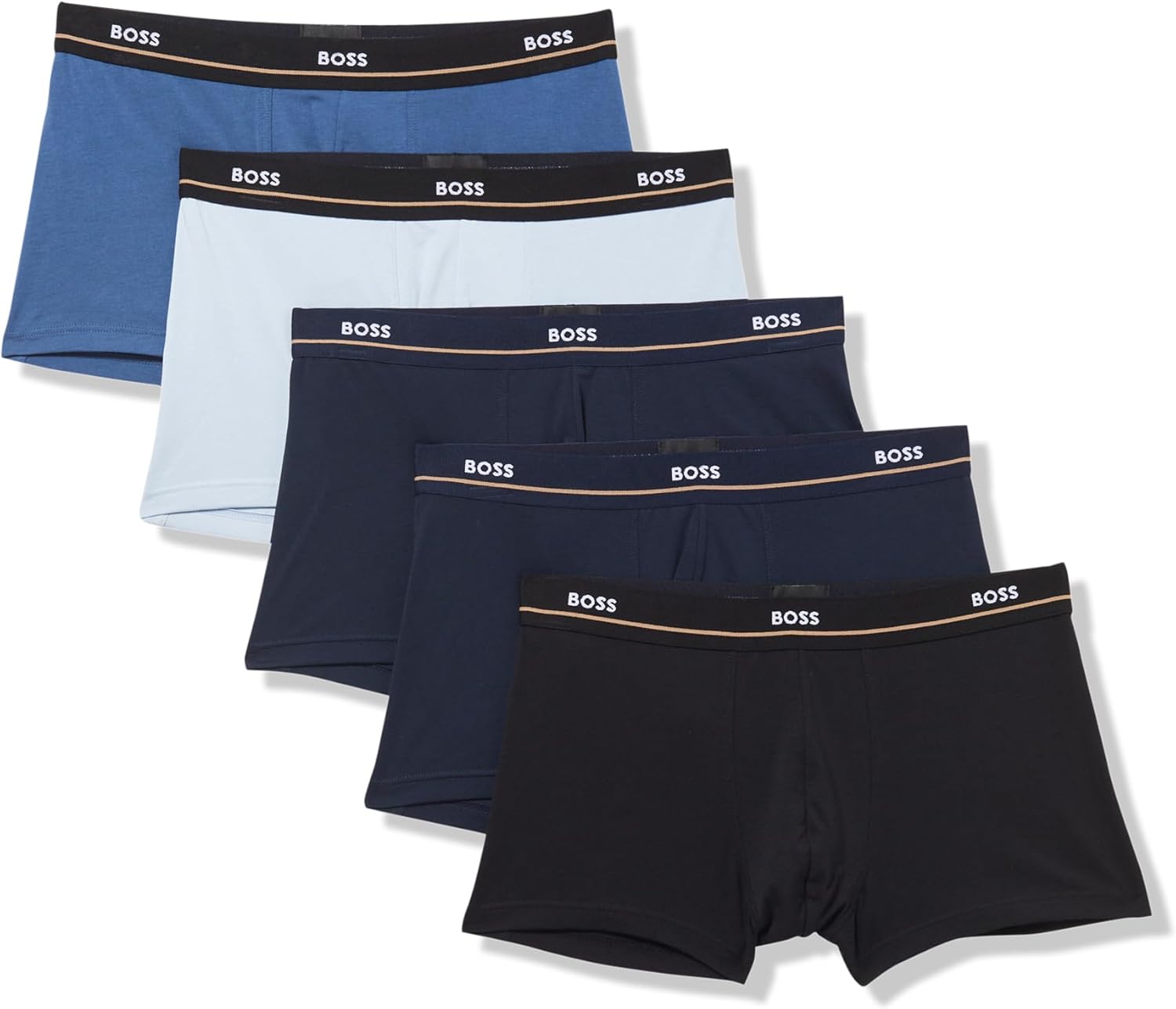 

BOSS мужские трусы с логотипом Bold, 5 шт, Blue Marine/Baby Blue/Black/Northern Blue/Black