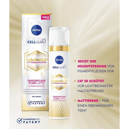 Средство Cellular Luminous 630 Anti-Pigment Spots Day Care Fluid 40ml — фото 2
