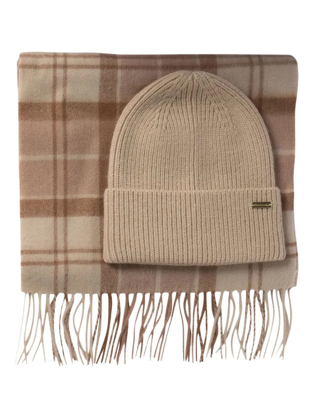 

Комплект шарфов в клетку (комплект из двух) Barbour, нейтральный