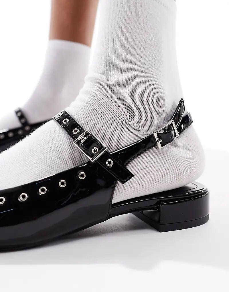 Туфли Мэри Джейн с открытой пяткой Schuh Lowen в черном лаке — фото 4