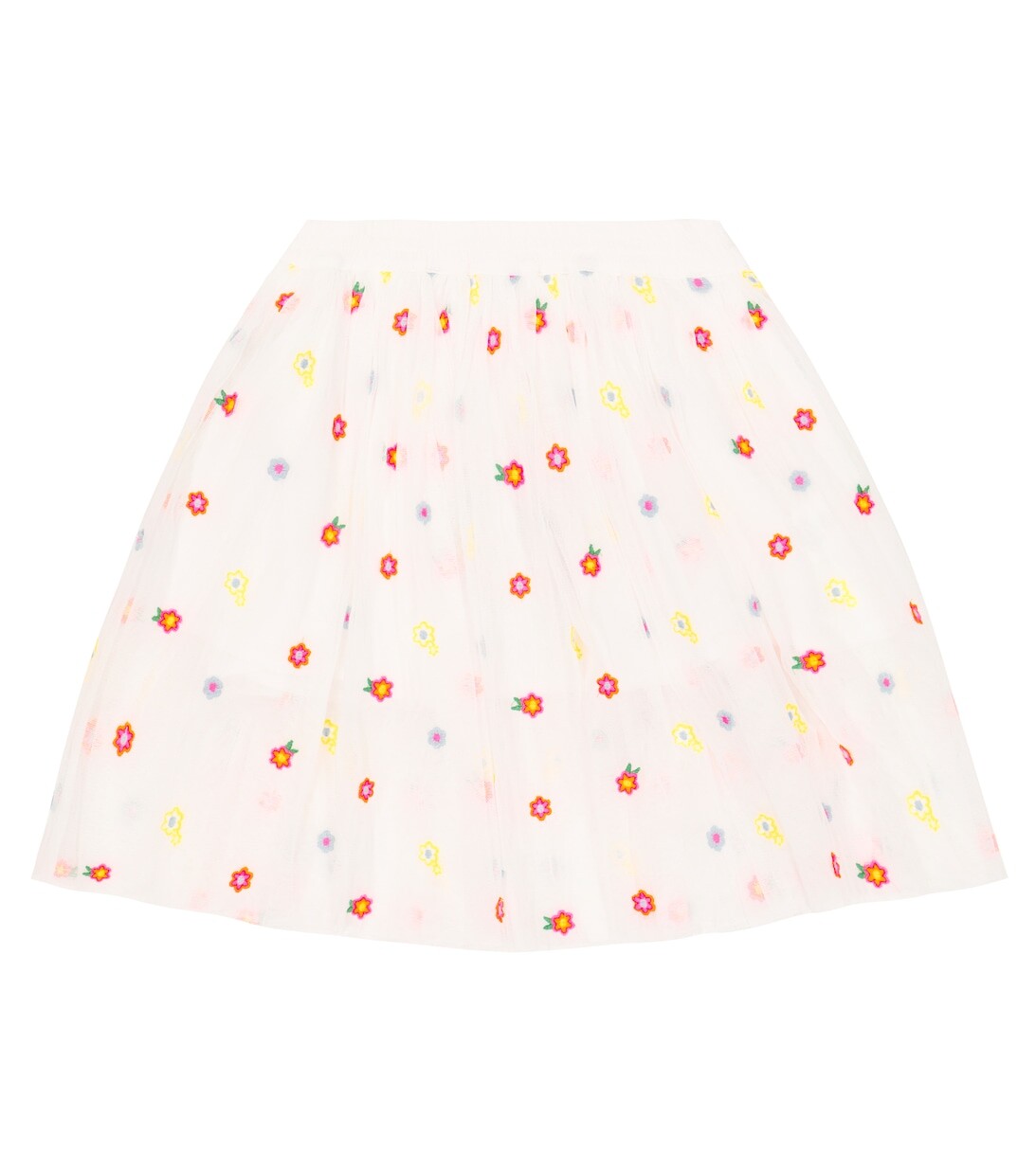 

Юбка из тюля с вышивкой и цветочным принтом Stella McCartney Kids, белый