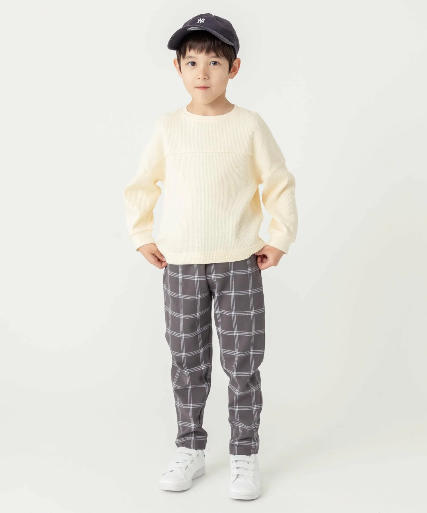 Эластичные брюки с принтом по всей поверхности Ever Closet, Check Charcoal — фото 3