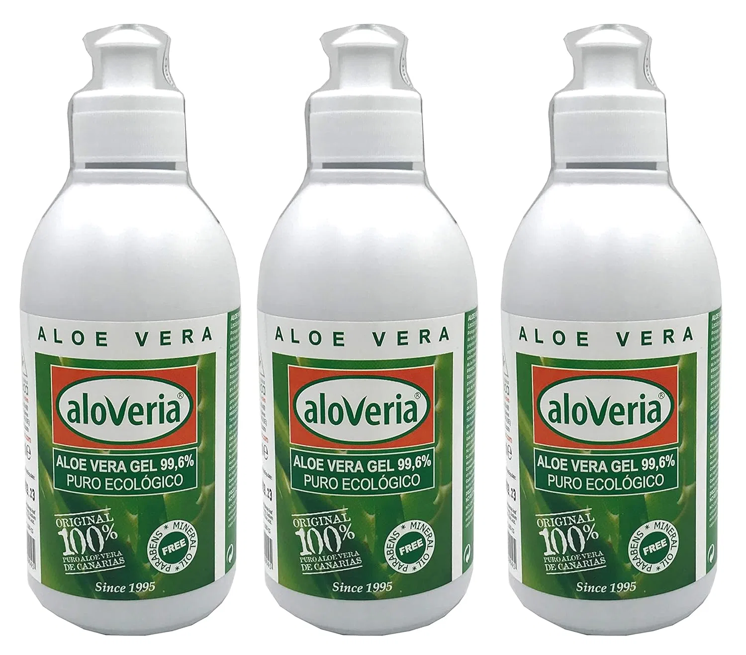 Гель алоэ вера PURE ALOE GEL 99.6% холодного отжима, 3 упаковки по 250 мл Aloveria