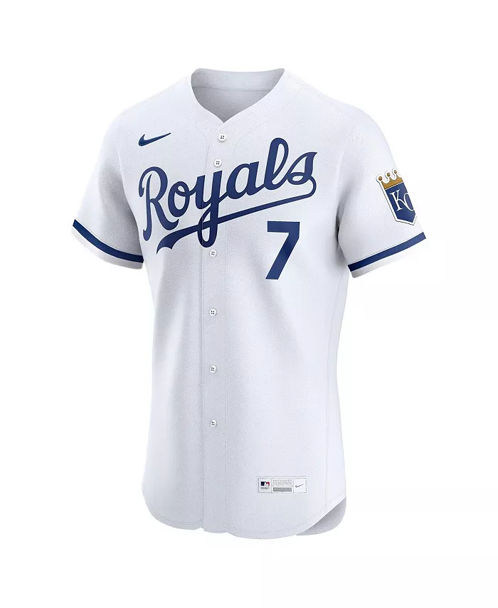 Мужская белая элитная домашняя футболка Kansas City Royals Bobby Witt Jr Nike — фото 2