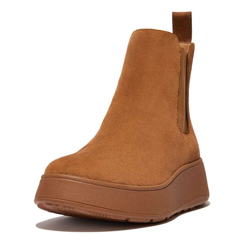 Ботинки Fitflop F-Mode Suede Flatform Chelsea, коричневый