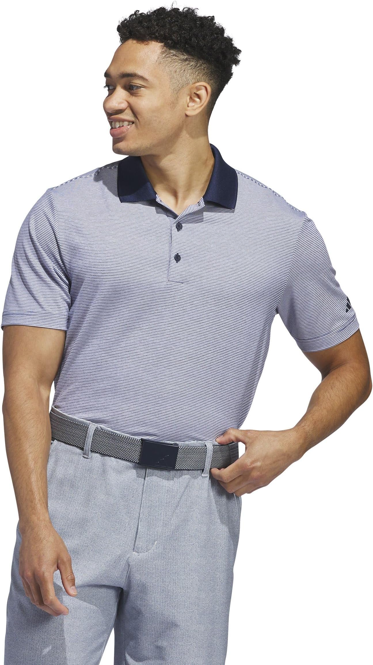 

Футболка adidas Golf Ottoman Short Sleeve Polo, цвет White/Collegiate Navy