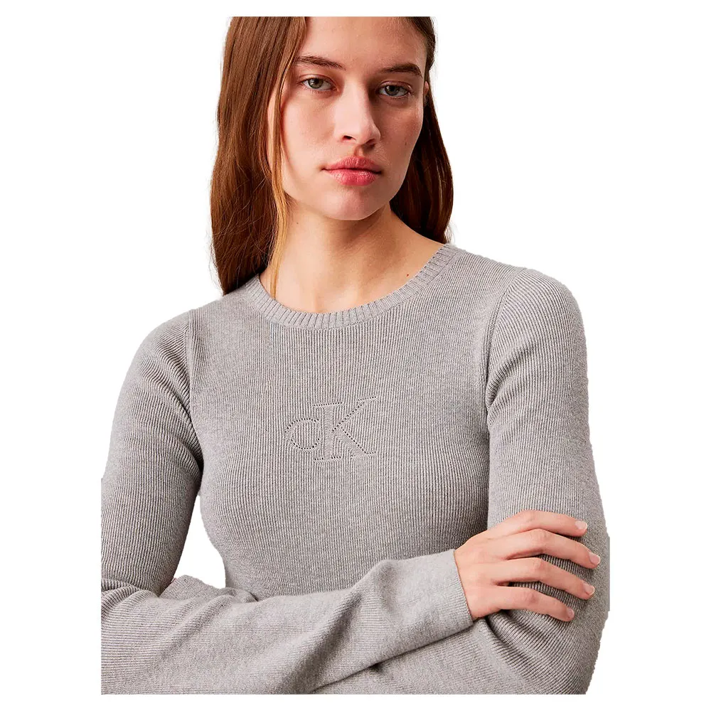 Платье Calvin Klein J20J224156 long sleeve, серый — фото 3