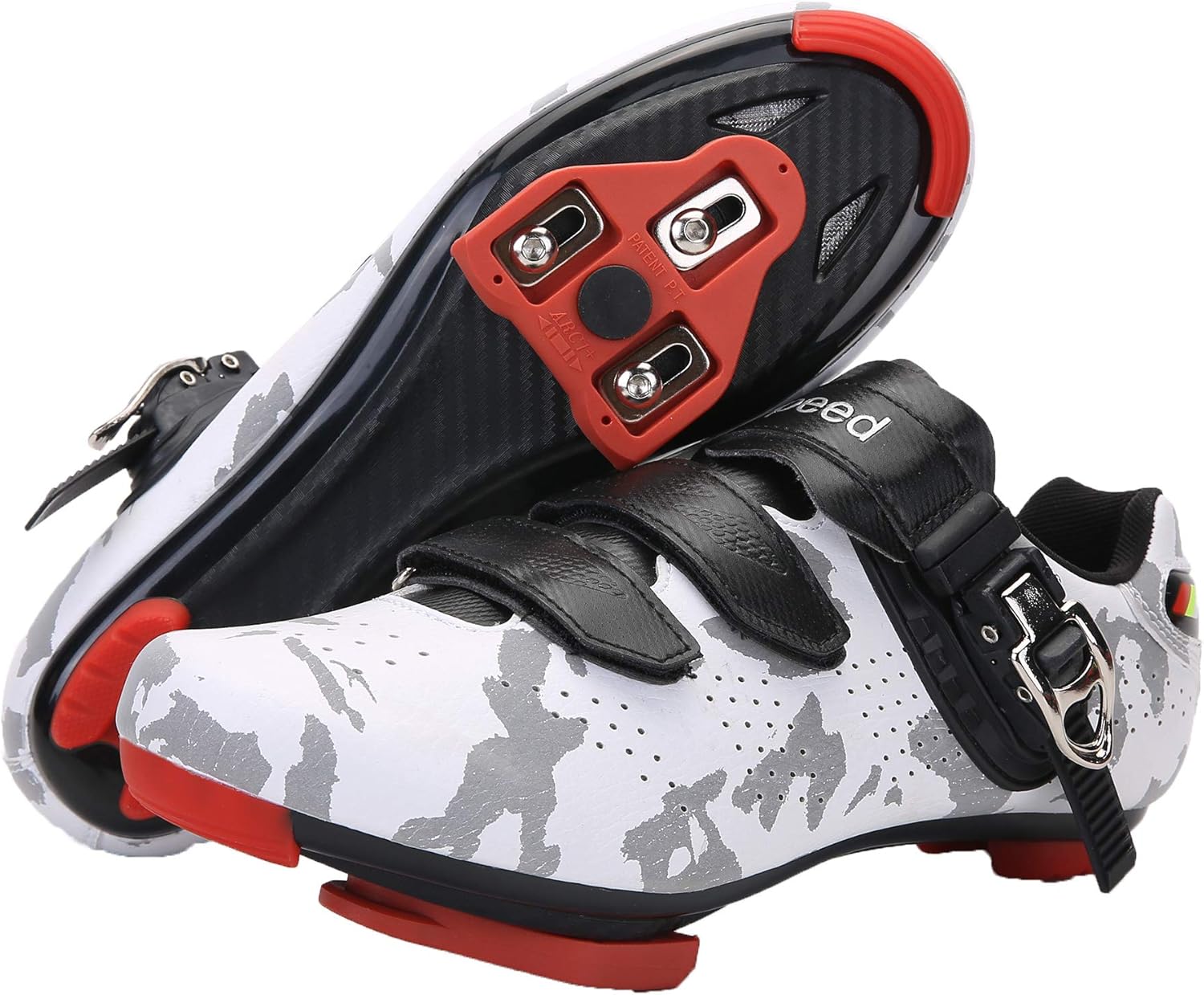 

Велотуфли унисекс, совместимые с велотуфлями Pelaton для езды на шоссейных велосипедах в помещении, подходят для мужчин и женщин. Крепления Delta Cleats Clip для педалей для езды на открытом воздухе KESCOO, белый