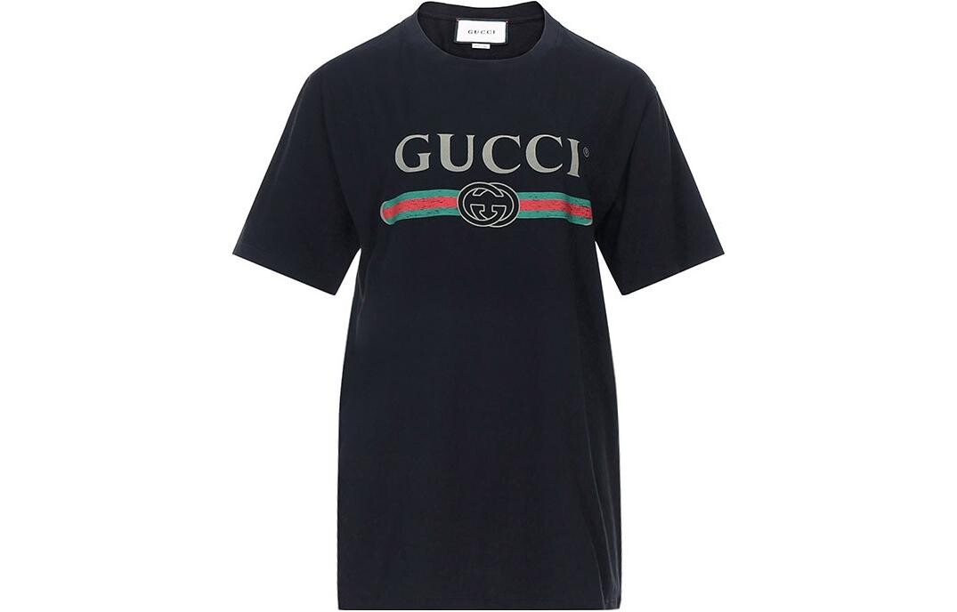 Женская футболка Gucci, 100% хлопок, классический крой