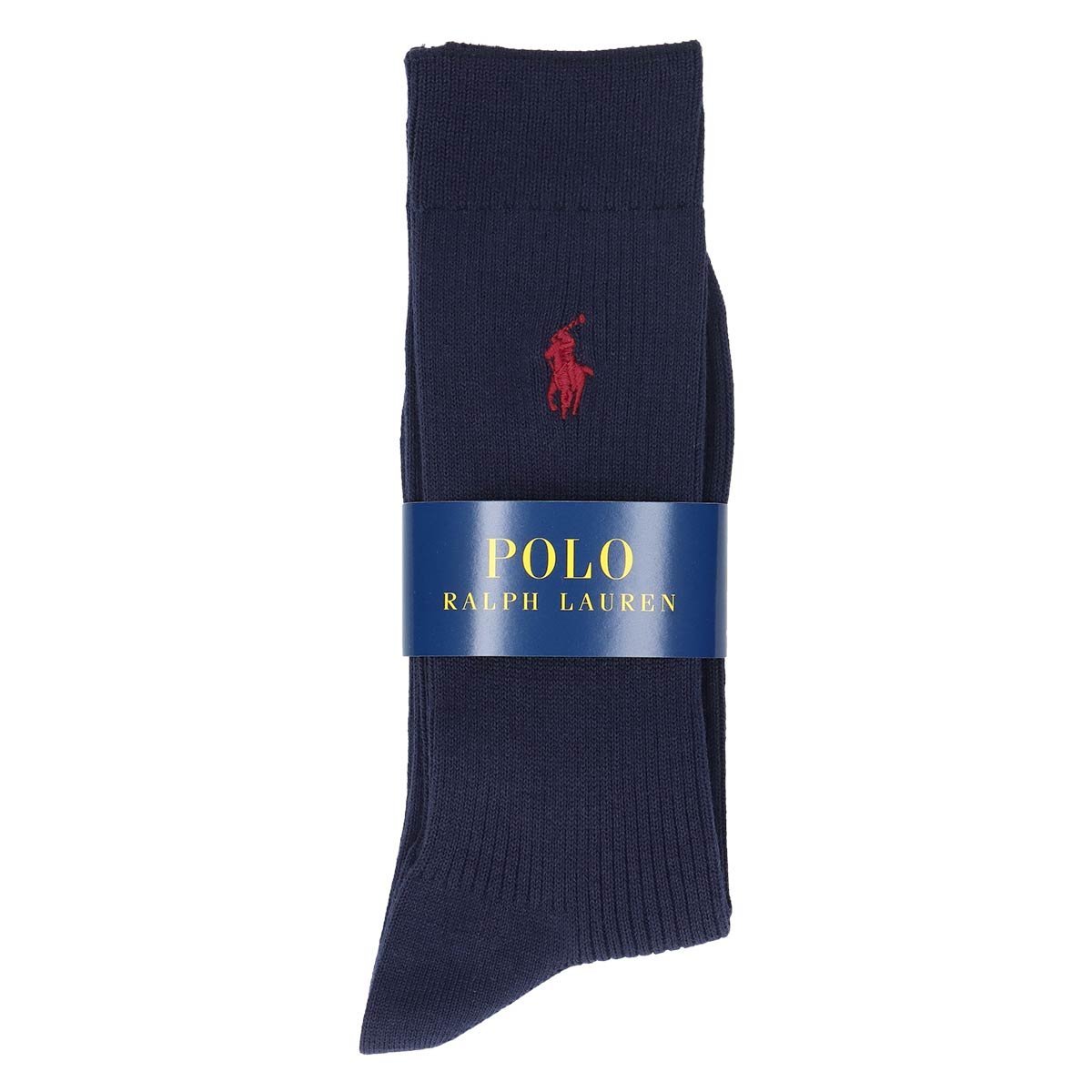 Мужские носки с дезодорирующим эффектом и вышитым ребристым рисунком. Polo Ralph Lauren, 68. Navy — фото 2