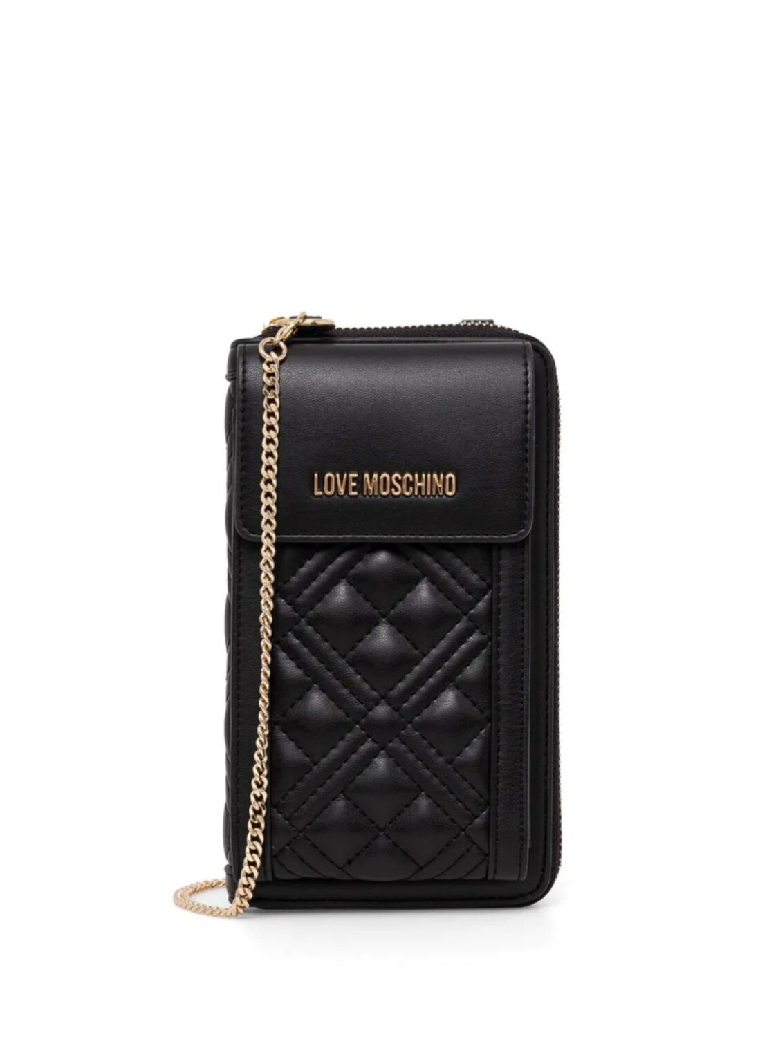 

Стеганый кошелек для телефона Love Moschino, черный