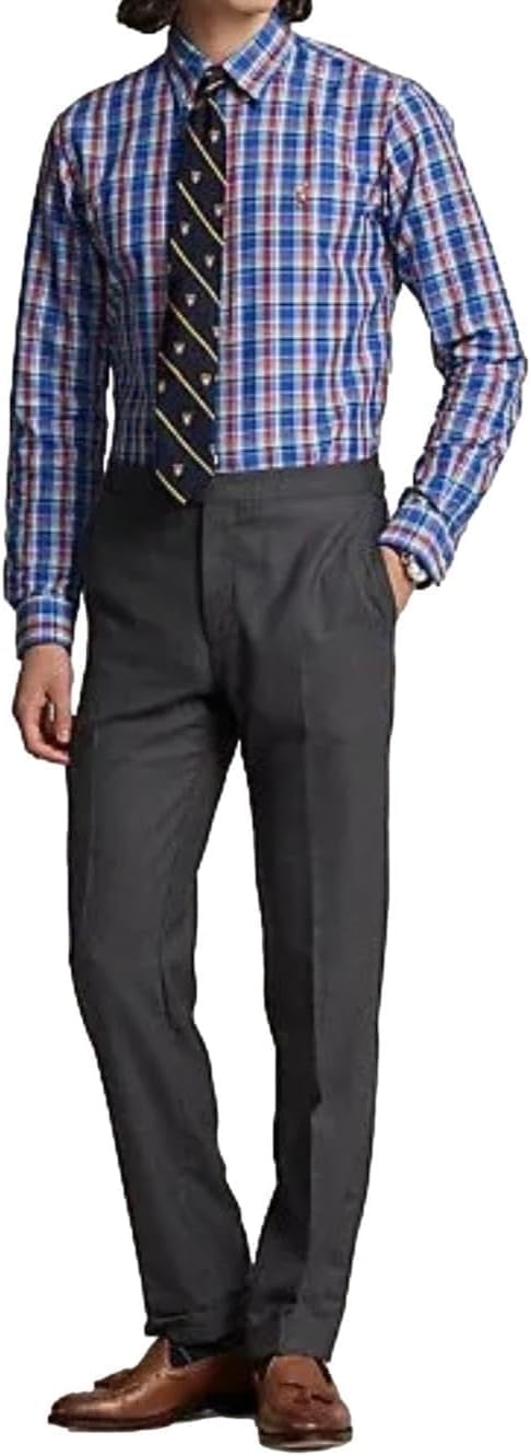 POLO RALPH LAUREN Мужская классическая рубашка Oxford Performance, Plaid Deep Pink Multi — фото 4
