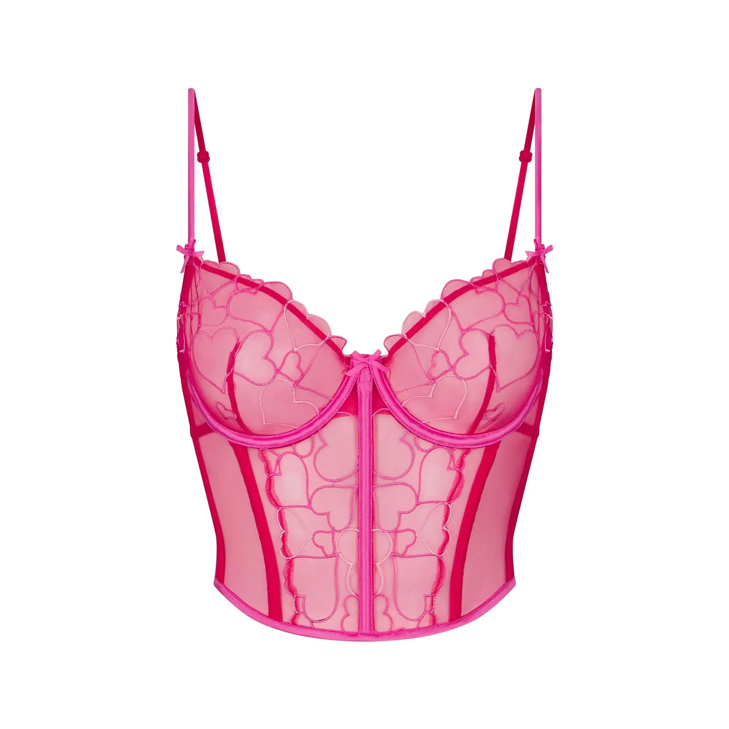 

Корсет-бюстье Valentines Day Collection SS25 с вышивкой из тюля Skims, Punching Machines