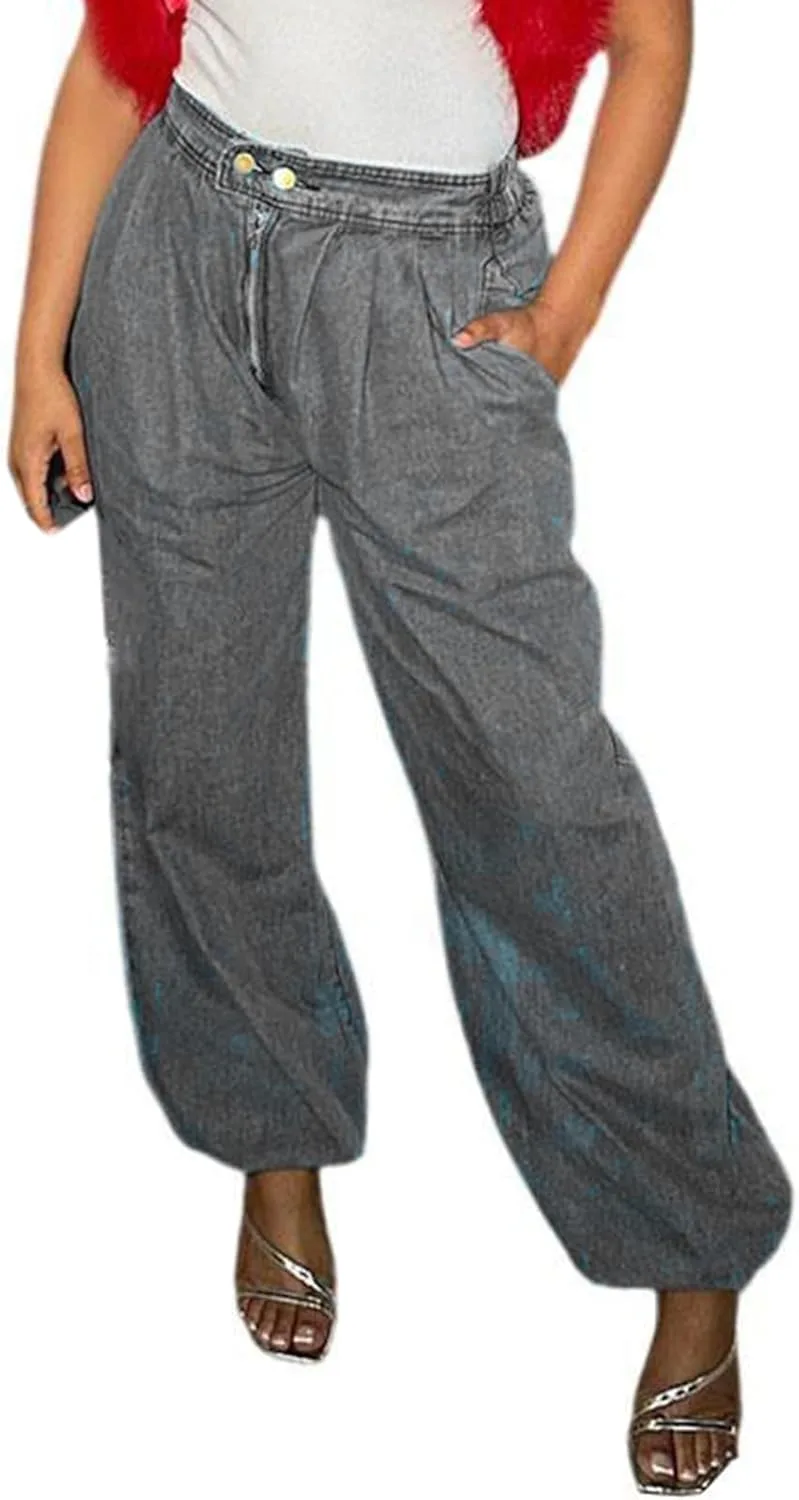 

Женские джинсы Baggy Straight-Leg с высокой посадкой и растягивающимся поясом cffvdiz