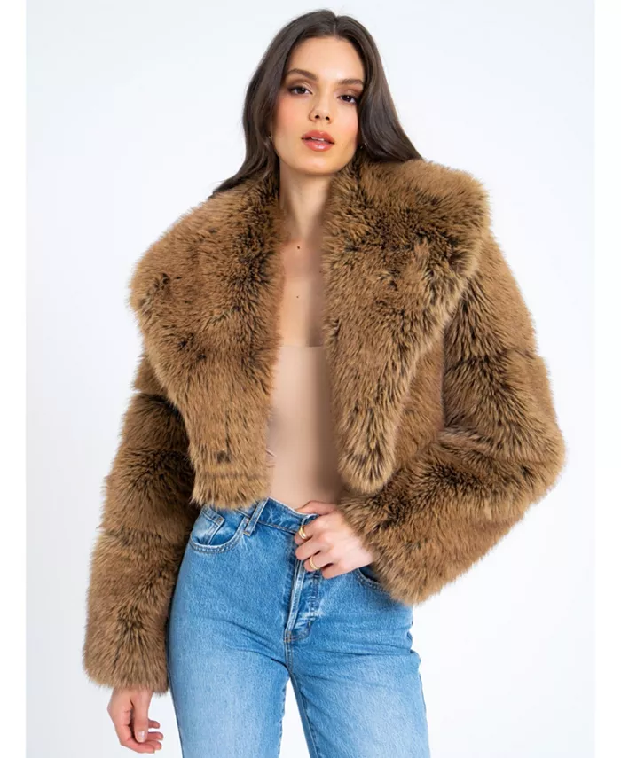 

Женская укороченная куртка Yadavi Brown из искусственного меха Miss Circle, коричневый