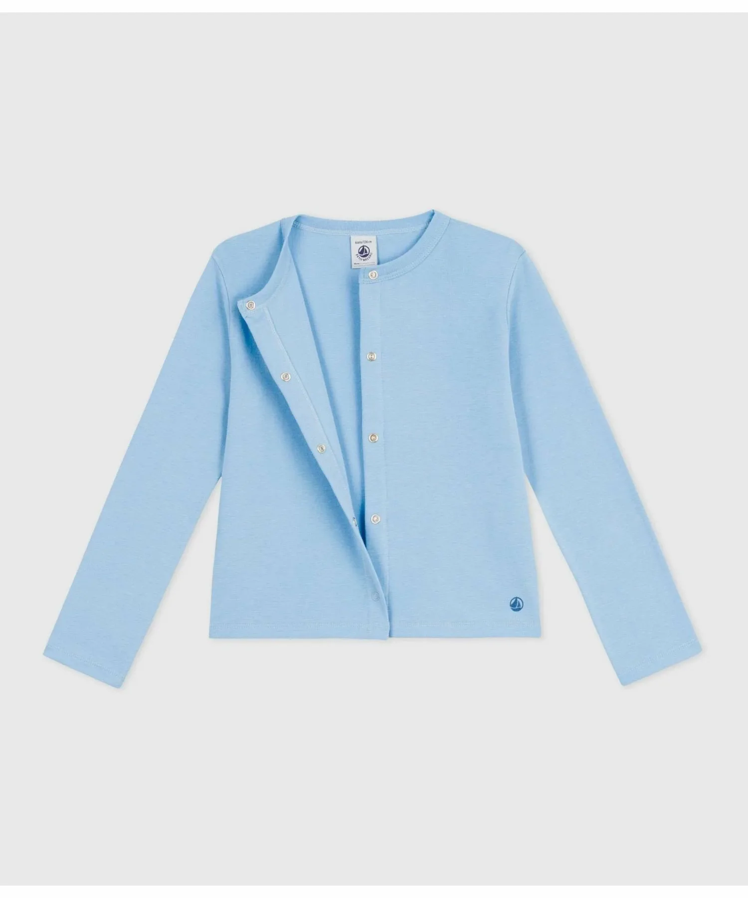 Хлопковый кардиган PETIT BATEAU, Light blue — фото 2