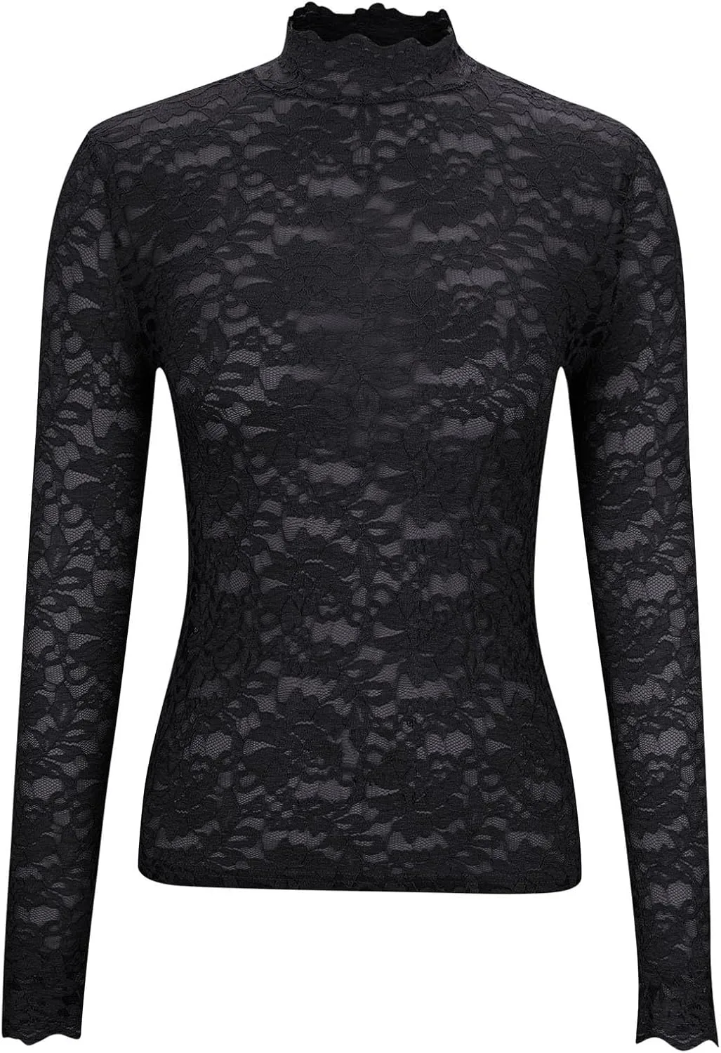 

Женский топ с цветочным кружевом и длинными рукавами