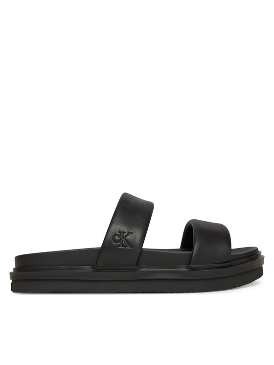 

Мюли Flat Molded Doublebar Sandal Lth YM0YM01226 Calvin Klein Jeans, черный