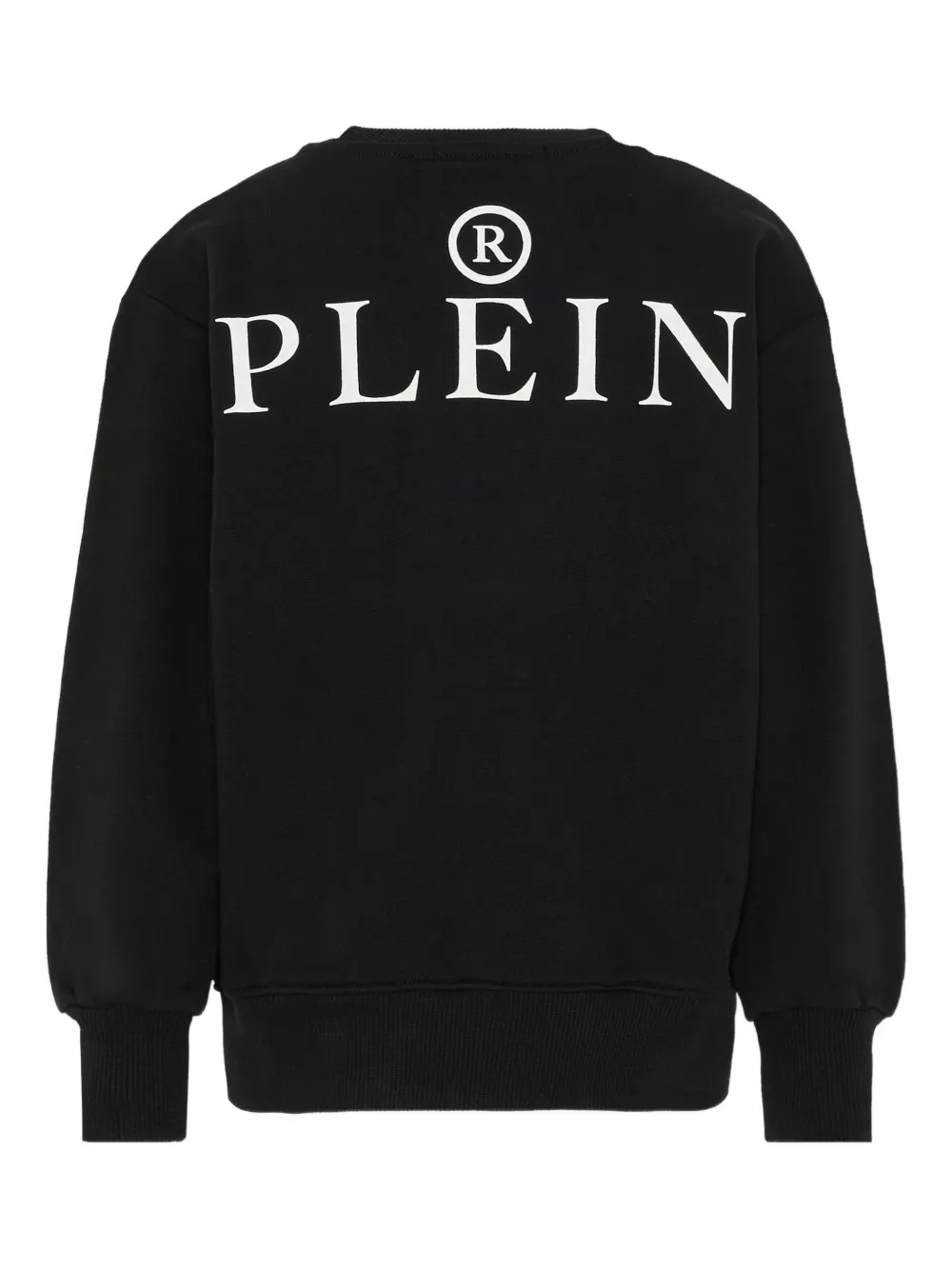 Свитшот с аппликацией в виде черепа и круглым вырезом Philipp Plein Junior, черный — фото 2