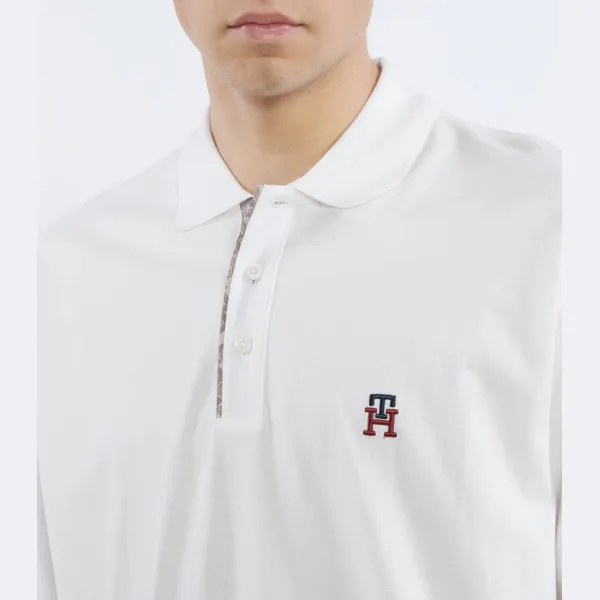 Рубашка-Поло свободного кроя с монограммой Tommy Hilfiger, белый — фото 4