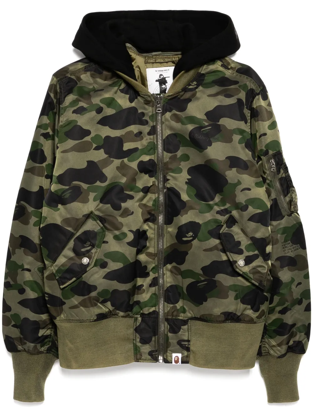 

Бомбер с графичным принтом A BATHING APE, зеленый