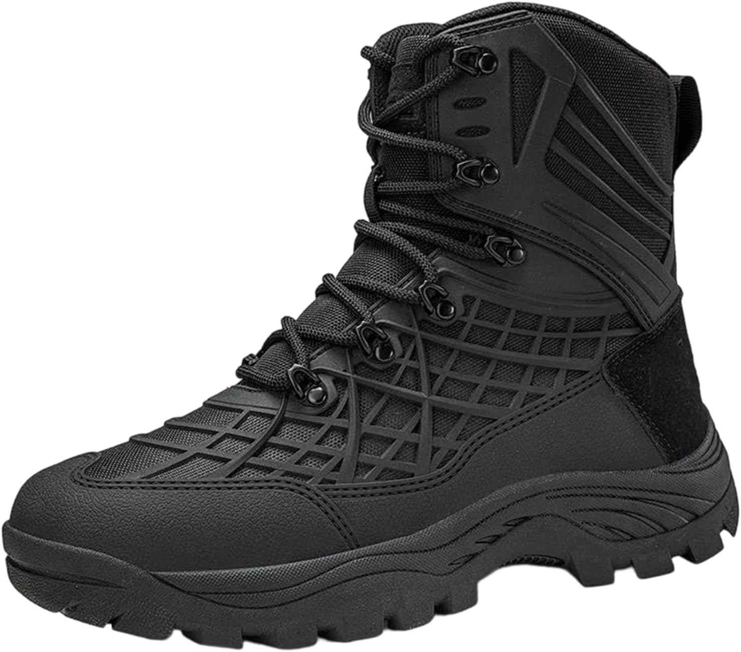 

Мужские тактические водонепроницаемые ботинки Alloaone, высокие походные ботинки, военные боевые ботинки для тренировок, черный