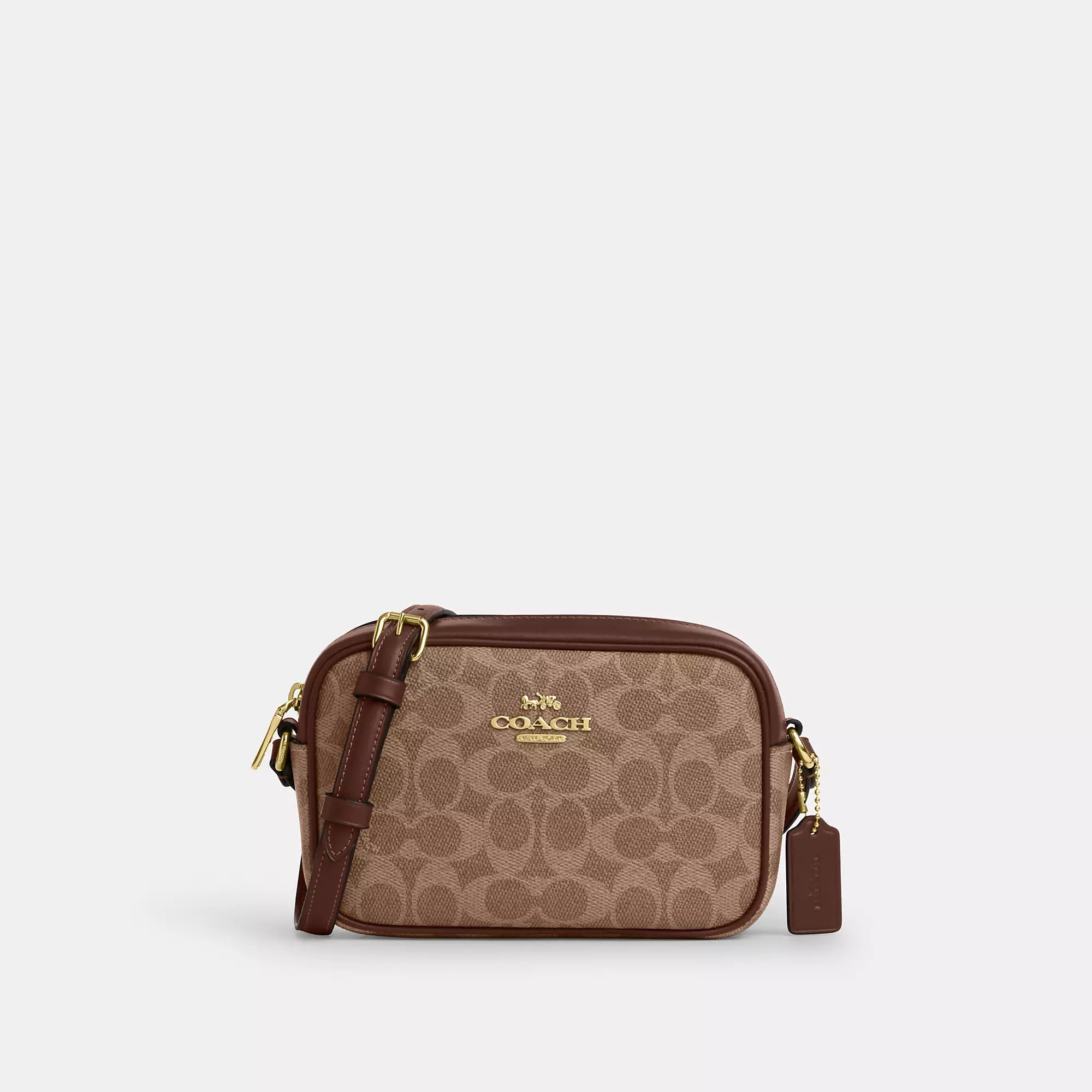 

Сумка для фотокамеры Coach Outlet Mini Jamie из фирменной ткани, золотой/бежевый/коричневый