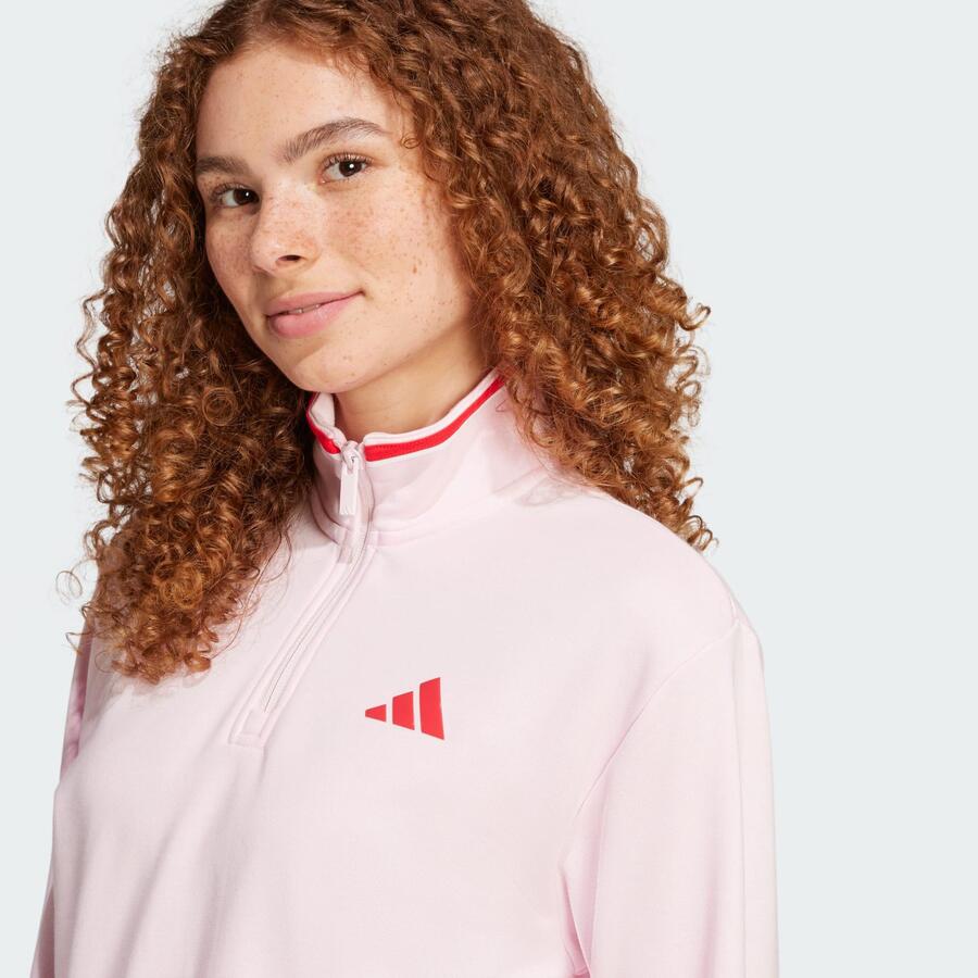 ADIDAS Укороченная куртка Essentials Color Pop French Terry с застежкой-молнией на четверть оборота Originals — фото 4