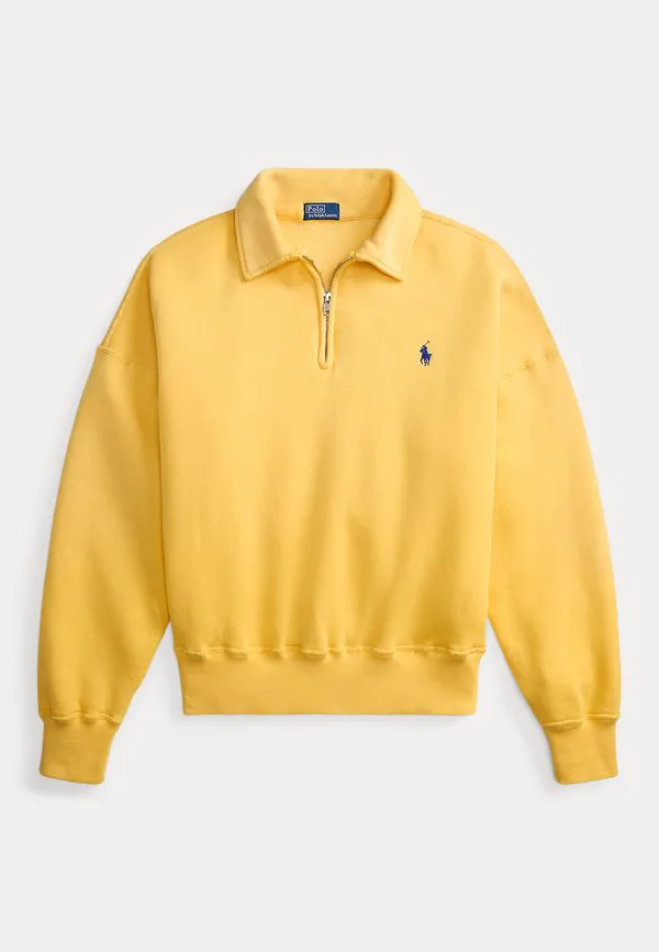 Флисовая толстовка с застежкой-молнией до середины груди Polo Ralph Lauren, Collegiate Yellow — фото 4