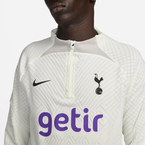 Футболка tottenham dri fit adv elite 1 4 молния длинный рукав Strike Drill топ Nike, бежевый — фото 3