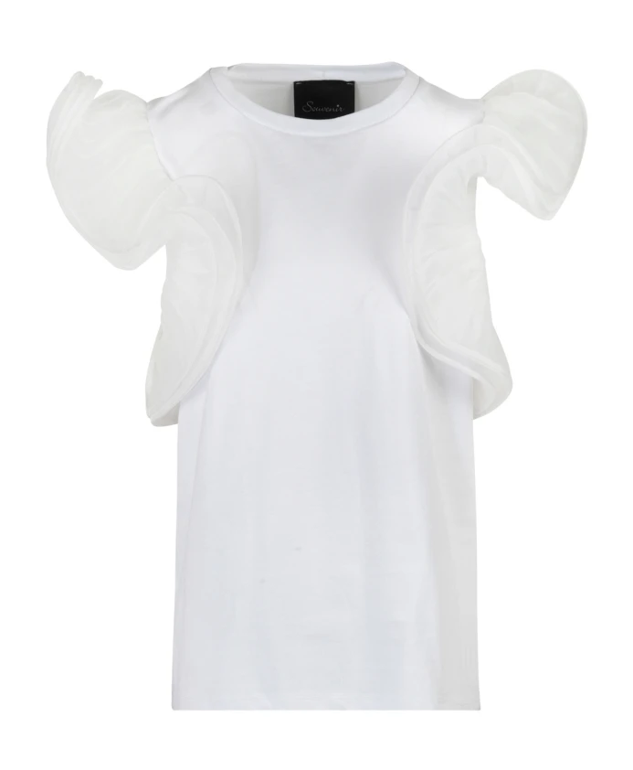 

Футболка с рукавами из органзы Souvenir, белый