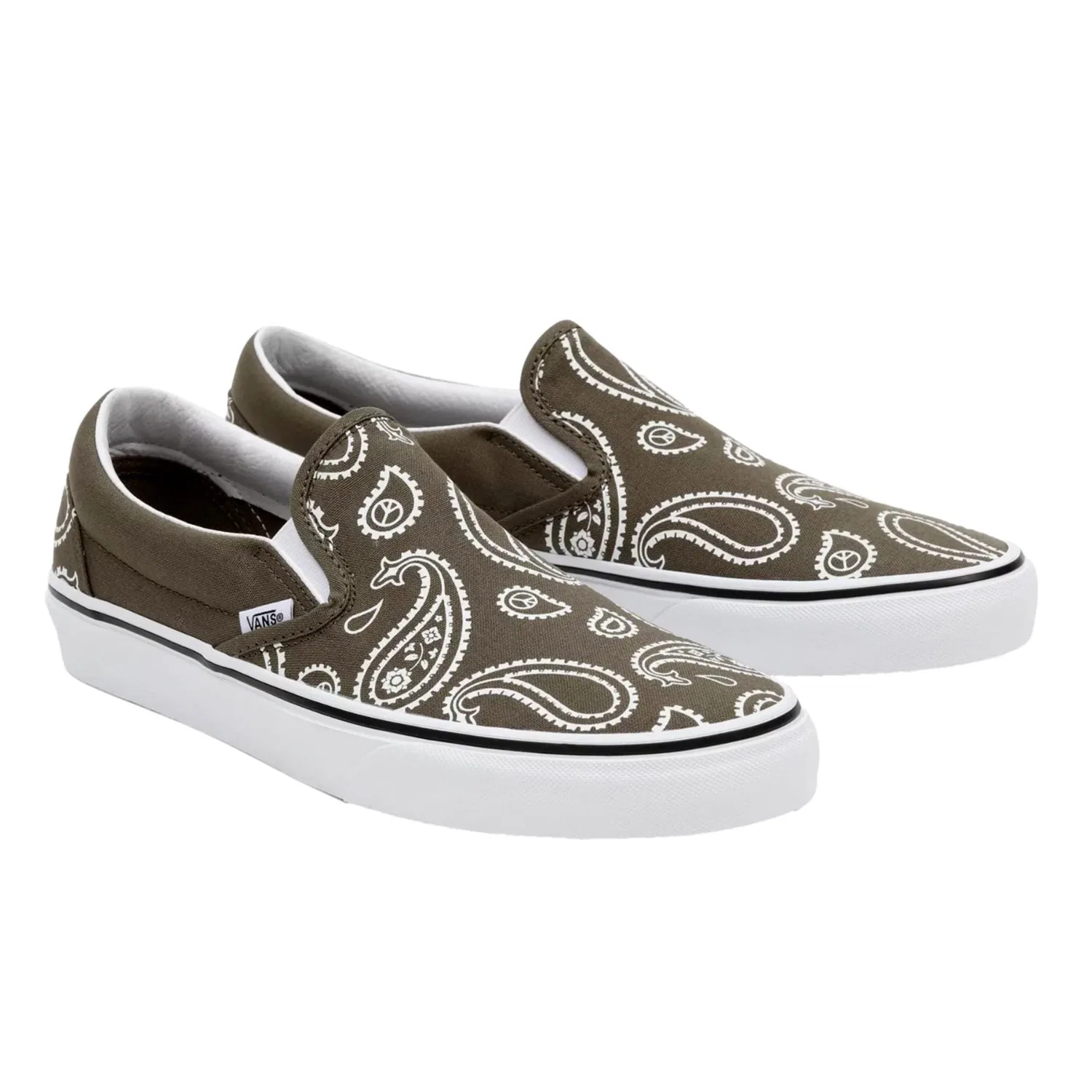 Men's Vans Classic Slip On - Peace Paisley Grape Leaf / True White VN0A5JMHB0F — фото 2