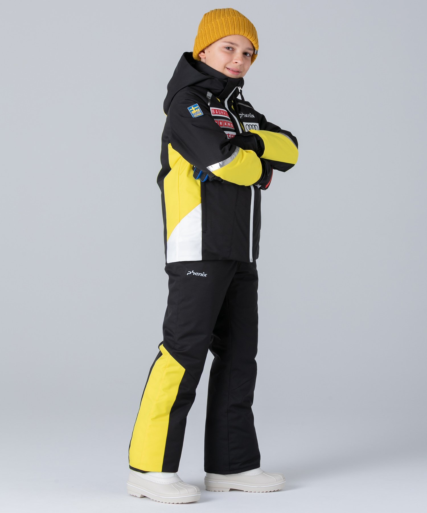 Детский двухсекционный костюм Phenix Skiwear Sweden, BLACK — фото 4