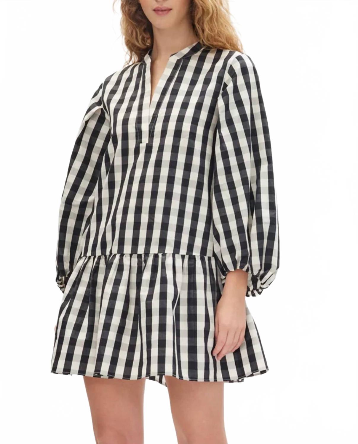 

Женское платье Britney в черно-бежевом мультиколоре Tanya Taylor