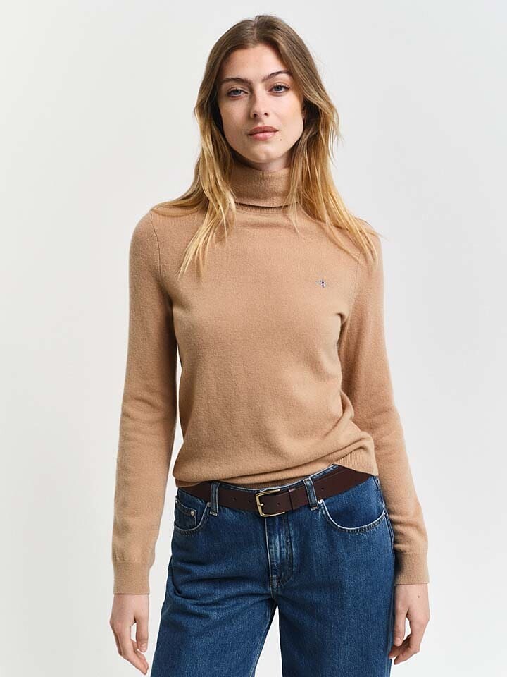 

Пуловер Gant Wollrollkragenpullover, кэмел