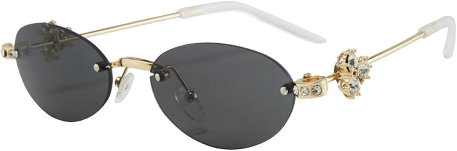 

Солнцезащитные очки Helena 90-х с стразами для женщин, овальные солнцезащитные очки, модные очки с бриллиантами, защита от УФ-излучения UV400, модные металлические очки, C1