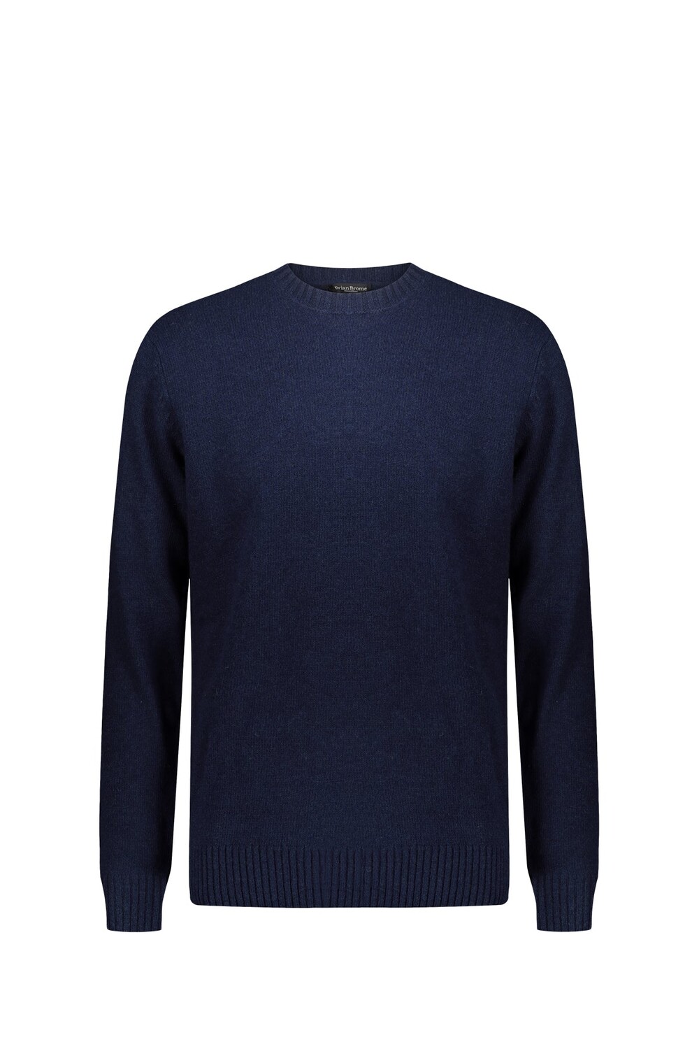 

Темно-синий свитер с круглым вырезом из овечьей шерсти Brian Brome