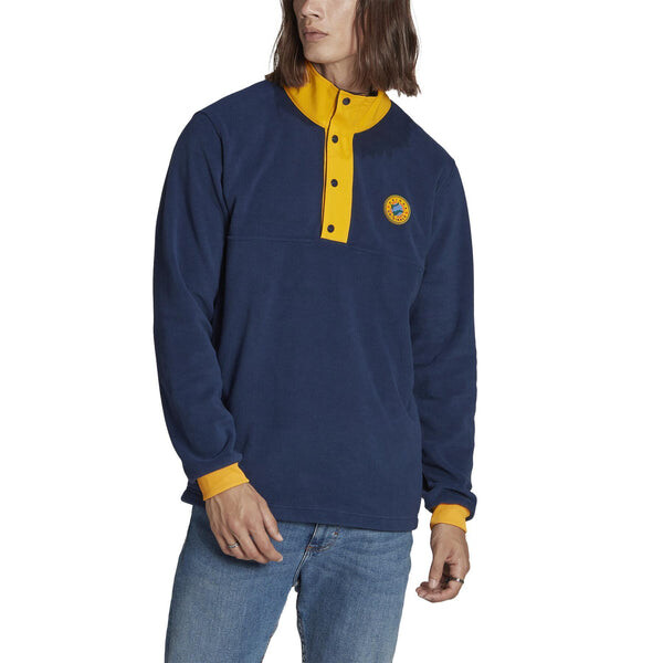 Толстовка adidas originals Wh Snap Fleece 'Navy Blue Yellow', синий — фото 2