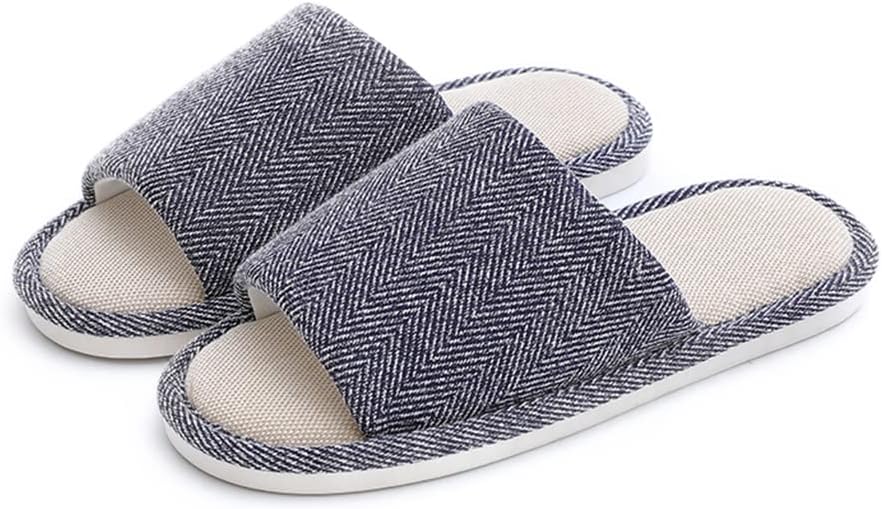 

Тканевые тапочки для дома и улицы, нескользящие тапочки на четыре сезона с мягкой подошвой, тапочки для мужчин и женщин Aiotio, темно-синий