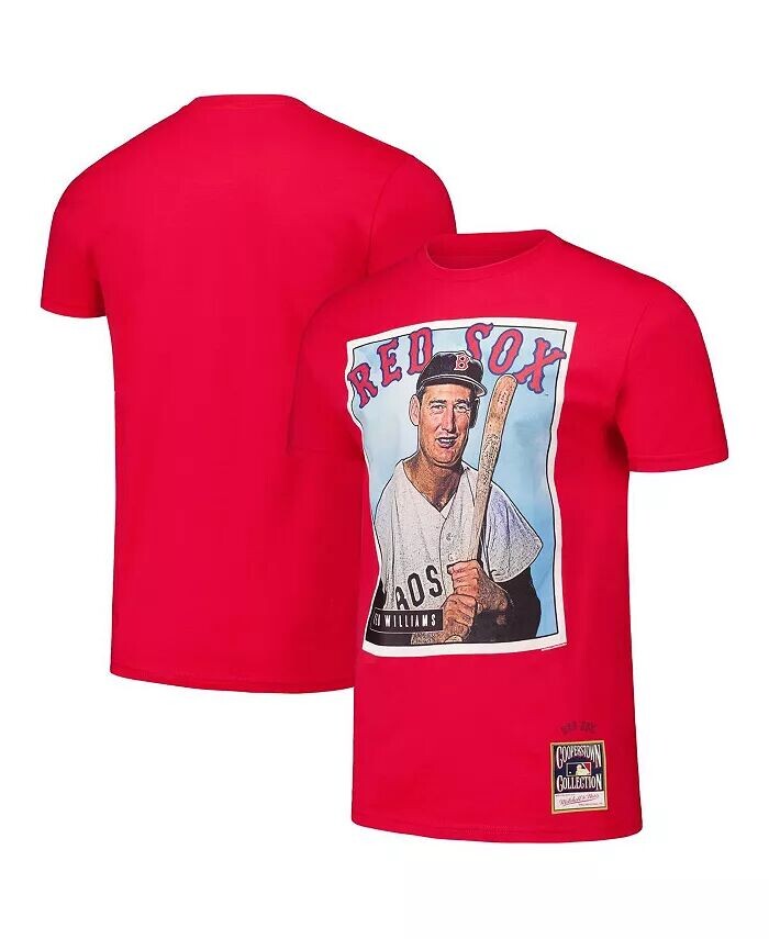 

Мужская футболка Ted Williams Red Boston Red Sox Cooperstown Collection Collectors Connection Mitchell & Ness
