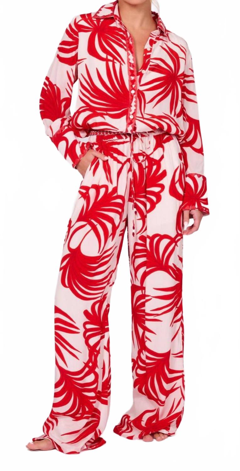 

TAJ by SABRINA CRIPPA Брюки с широкими штанинами Dominique красного цвета