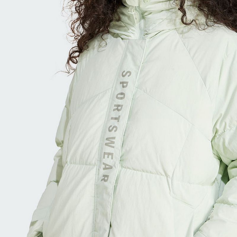Спортивная куртка пуховая женская мятно-зеленая Adidas — фото 4