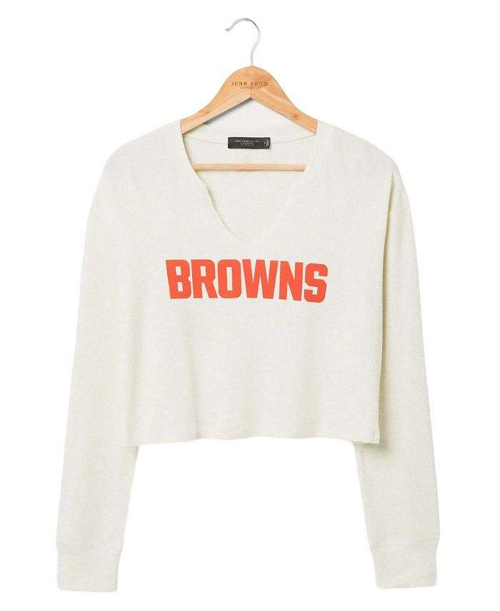 

Лонгслив женский Women's NFL Cleveland Browns Sunday Crop Thermal Junk Food Clothing, коричневый/бежевый