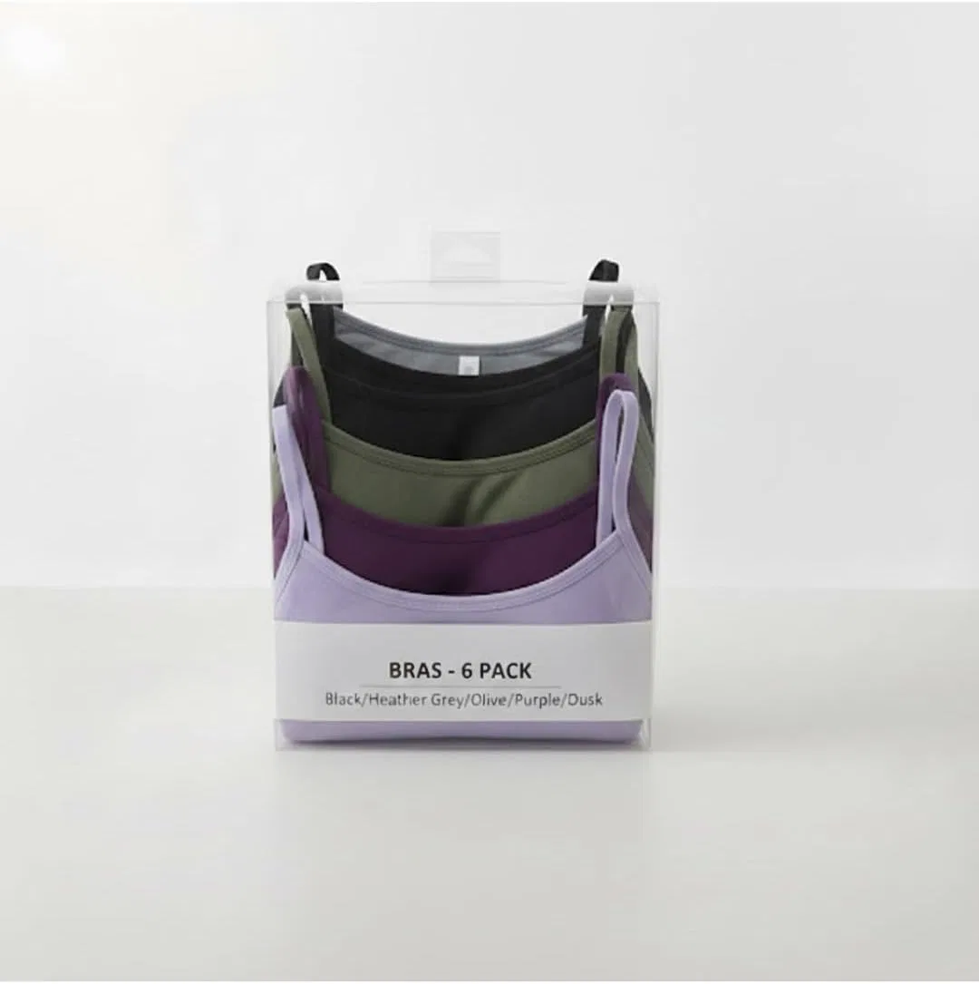Спортивный бюстгальтер, 6 шт., регулируемый, Black/Heather Grey/Olive/Purple/Lilac/Dusk — фото 2
