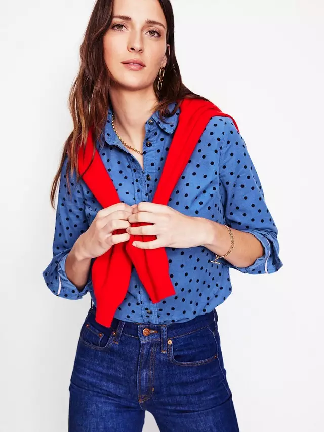 

Рубашка Boden Sienna Spot Corduroy, цвет blue/black